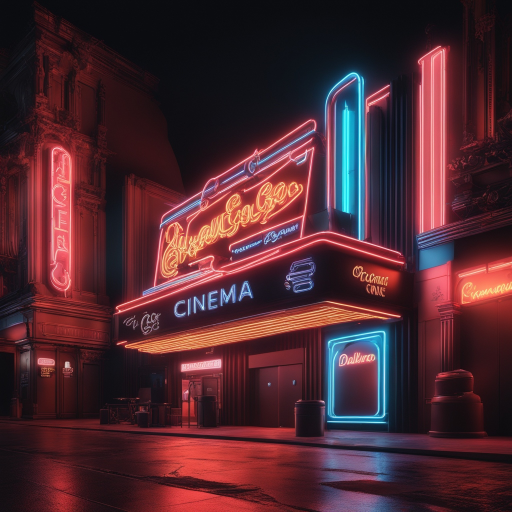 Front eines Kinos (KI generiert)